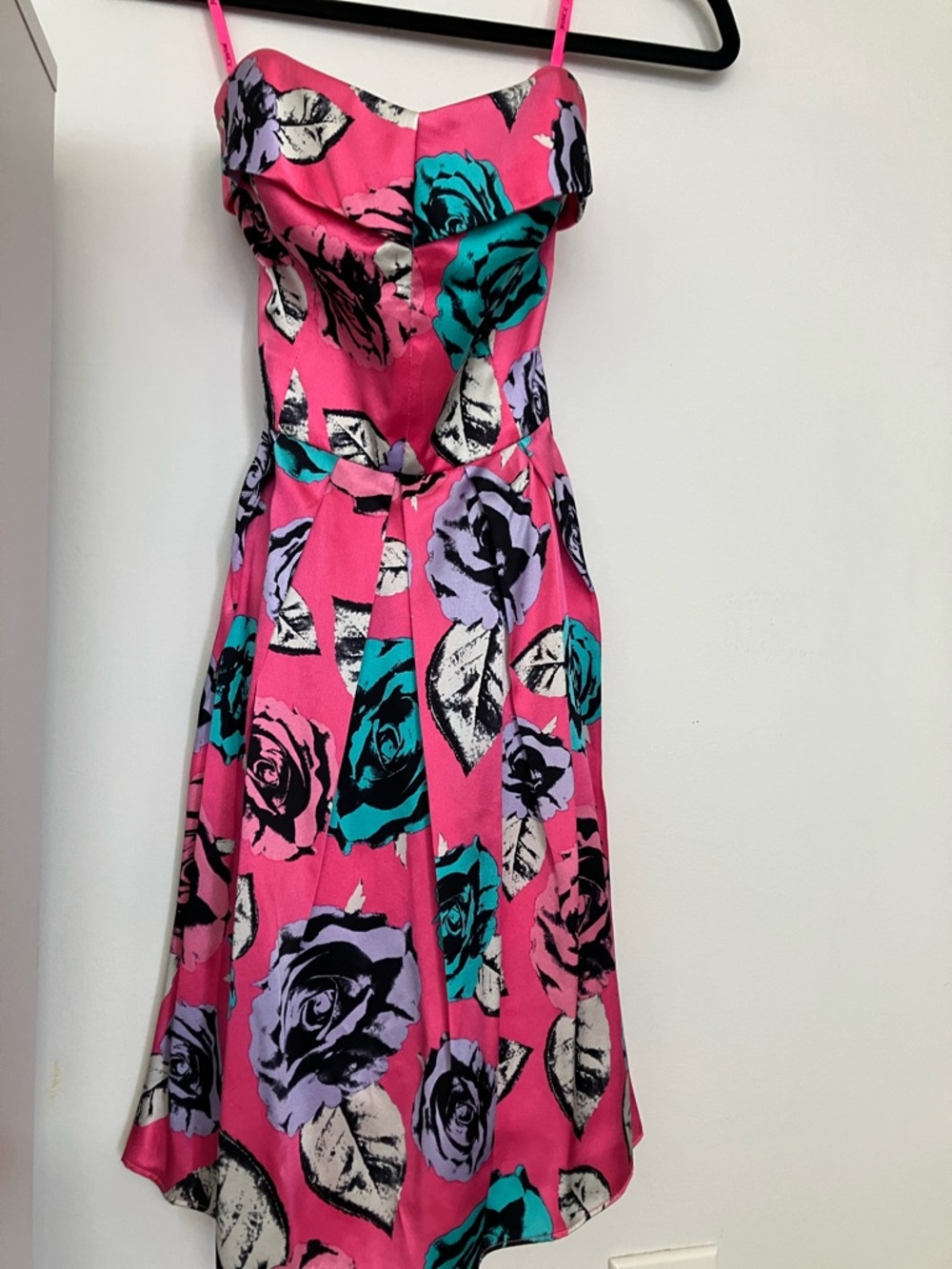 Betsey Johnson Pink Strapless Floral Fit-and-Flare Dress